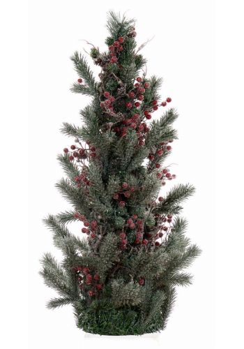 Χριστουγεννιάτικο Επιτραπέζιο Χιονισμένο Δέντρο με Berries (90cm)